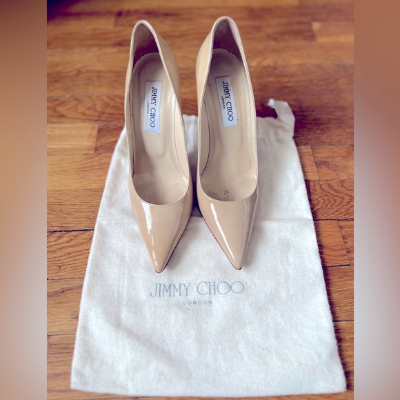 Jimmy Choo Patent Leather Nude 247Abel 37 1/2